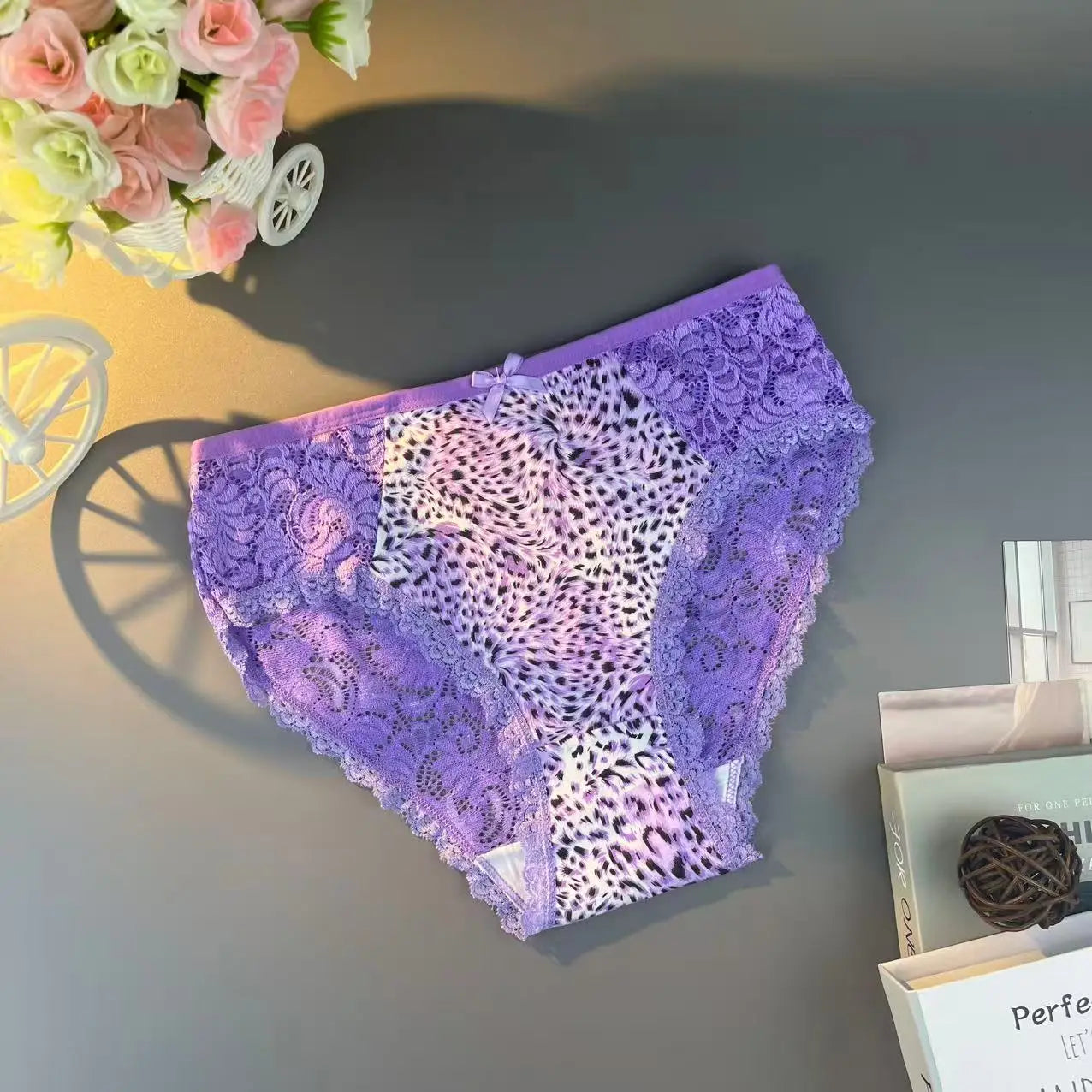 15Pcs [Women's Underwear] Plus Size Cotton Seamless Leopard-prints Comfortable Breathable Mid-Crotch Lady Briefs