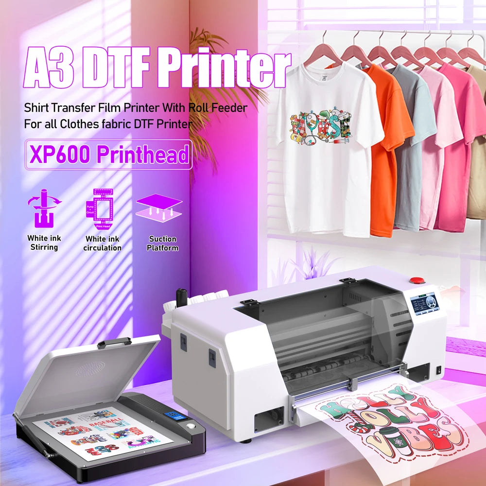 US EU Stock DTF Printer A3 A4 For Epson XP600 L805 DTF Printer uv dtf printer A3 Directly To Film t shirt Printing Machine