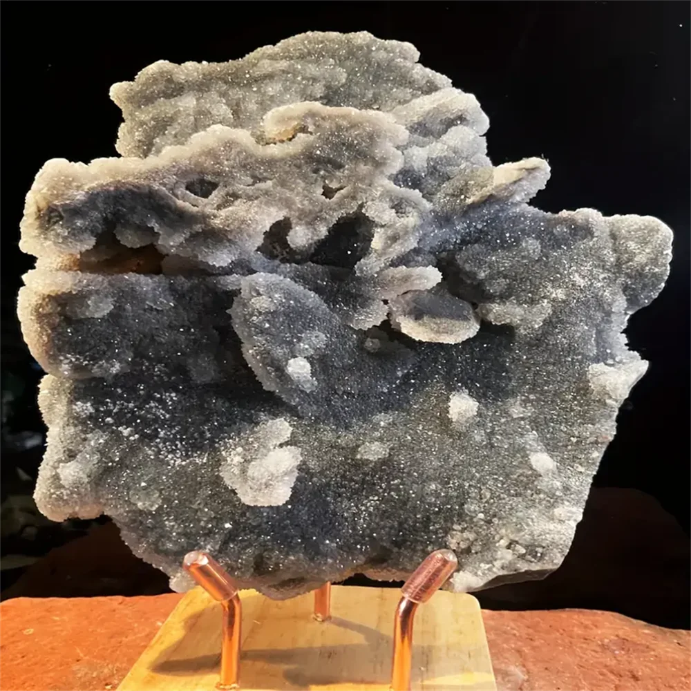 1pc Glittering Sphalerite Crystal Cluster Specimens - Irregular Druzy Geode Quartz Mineral Specimen for Home Office Desk