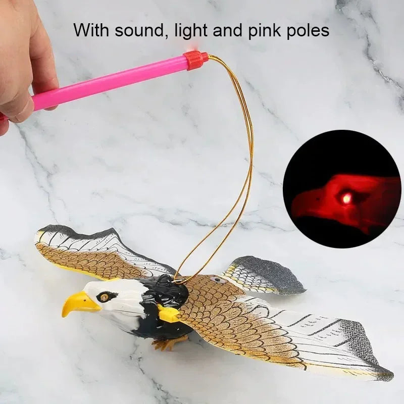 Simulation Bird Interactive Cat Toys Electric Hanging Eagle Flying Bird Cat Teasering Play Cat Stick Scratch Rope Pet Toys Snake