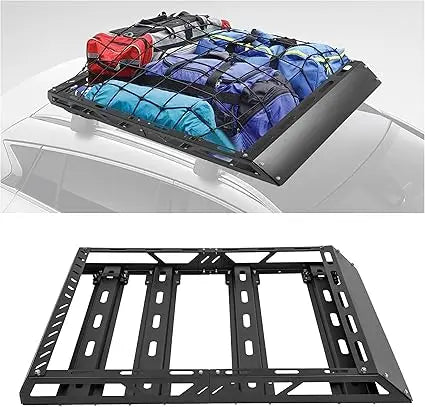 50" x 39" x 4.75" Roof Rack Cargo Basket W/Cross Bars Fit for Car SUV Pickup Truck Van Universal Top Cargo Carrier Metal Luggag