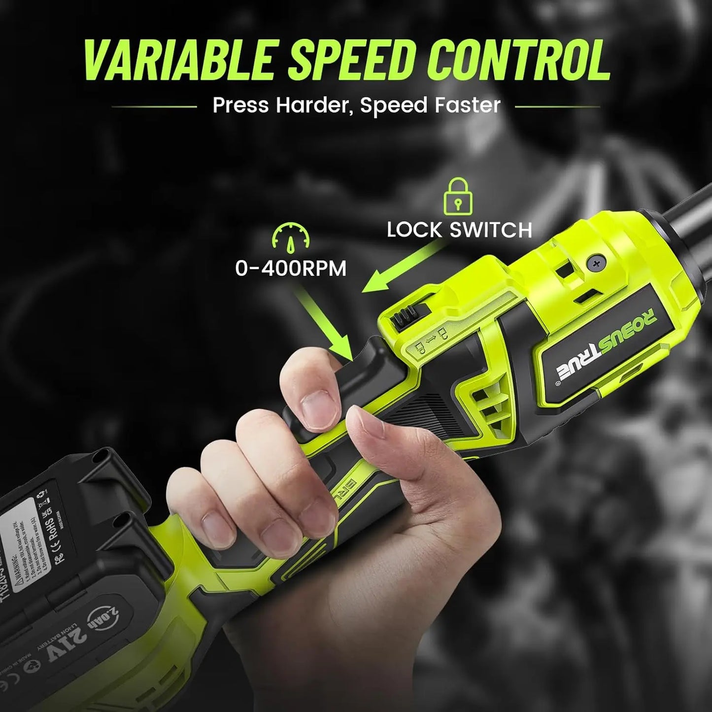 Cordless Ratchet Wrench 3/8" Light Weight Electric Ratchet 58Ft-lbs (80N.m) 400RPM 6'' Extended Neck 2.0Ah Battery Power Tools
