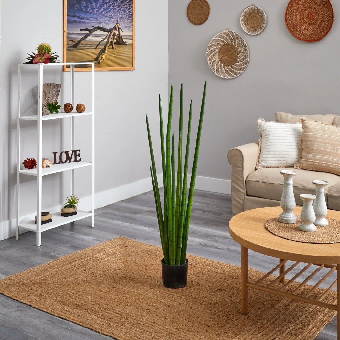 4’ Sansevieria Snake Artificial Plant (Real Touch) Home Decor