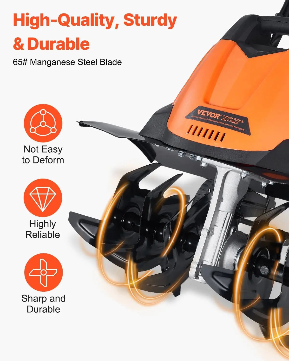 12 Amp Electric Tiller, 18" Tilling Width 3.94" Tilling Depth Corded Electric Tiller/Cultivator, Steel Mn Tines