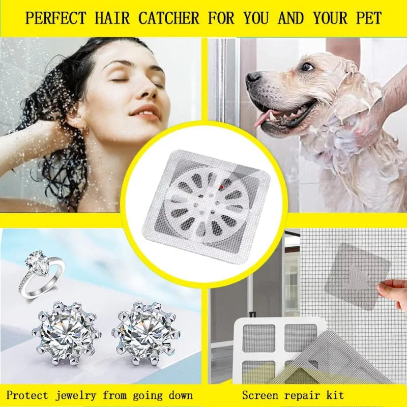 30 Pcs Disposable Shower Drain Catcher, Sink Drain Strainer,Drain Covers Suitable Bathroom, Bath, Kitchen Sink(4X 4)