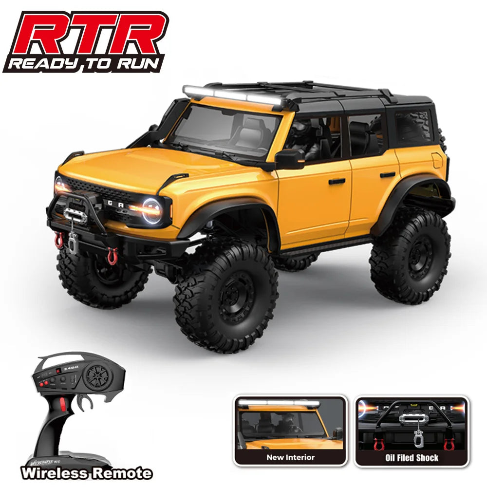 1/10 RC Crawler Upgrade HB Rc Model 4WD RTR with LED 2.4G Electric Remote Control Rock Off-road Vehicle for Adults US Shipping