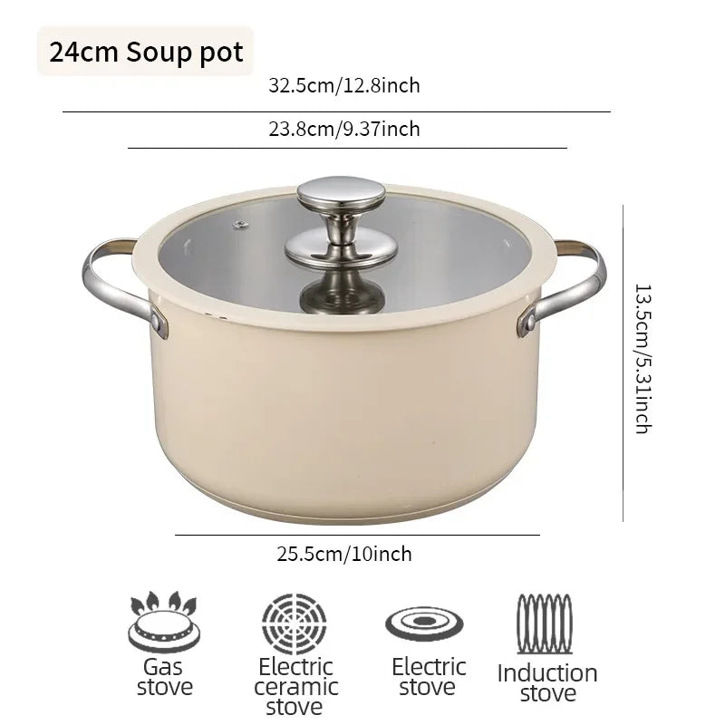 Nontoxic Stainless Steel Pot And Pan Set With Glass Lids 4