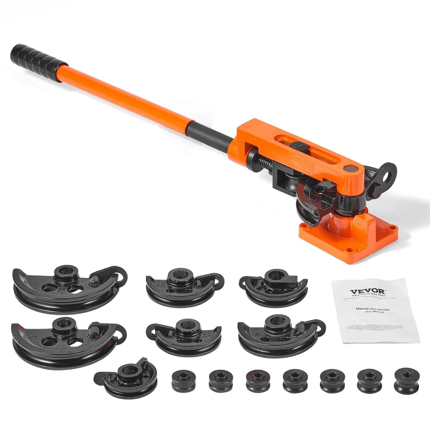 SucceBuy Manual Pipe Bender 7 Bending Dies Multifunction Steel Copper Tube Bending Machine Lever Heavy Duty Tube Bender Tools