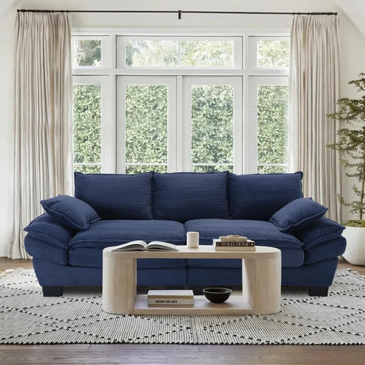 90" Oversized Loveseat Sofa,Modern Corduroy Loveseat Couch,Comfy Deep Seat,Upholstered Sectional Sofa