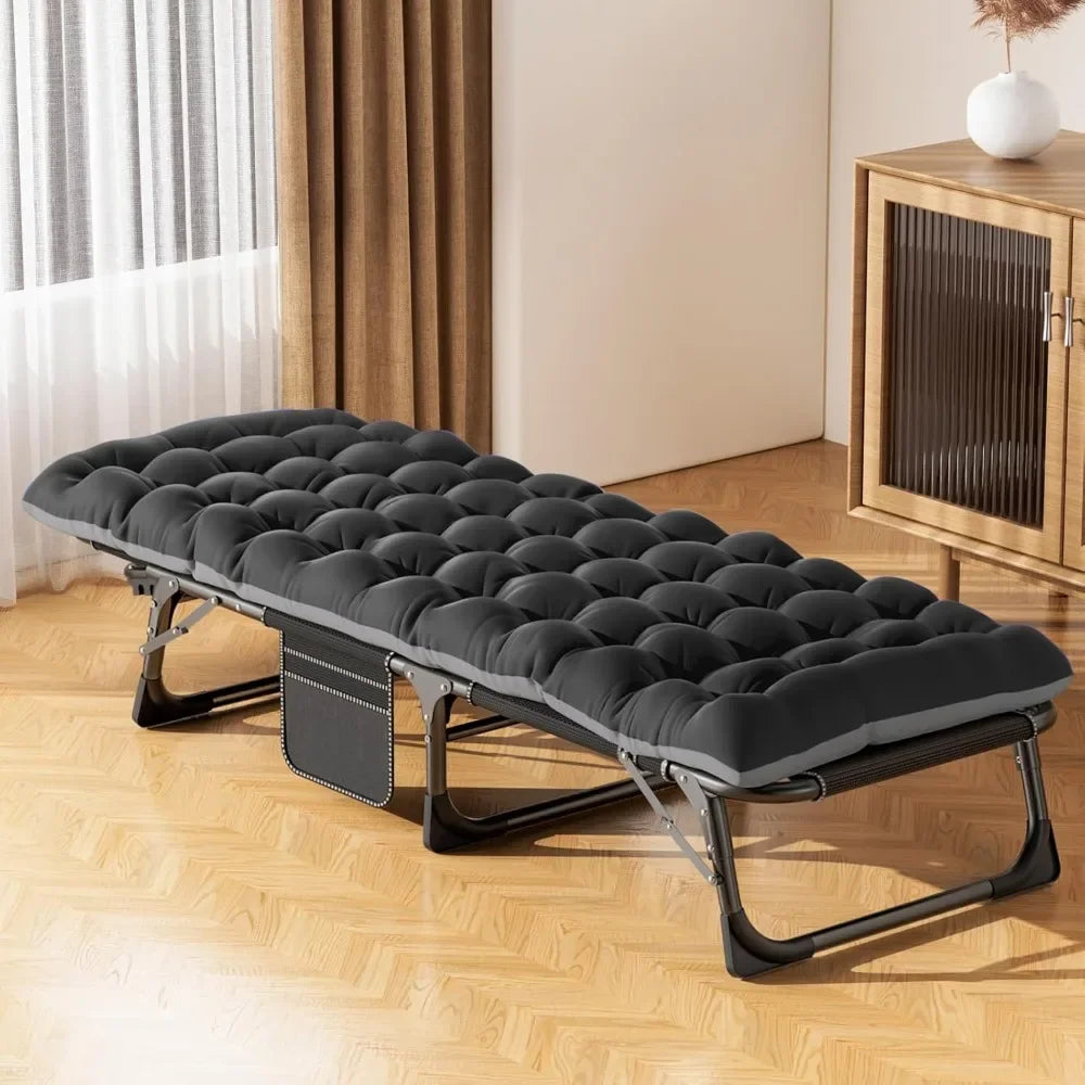 Folding Bed with Mattress, Cot Size Foldable Guest Beds, Hideaway Cot for Adults, Portable Fold up Bed with Adjustable Positions