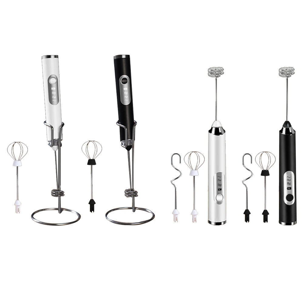 Coffee Milk Drink Egg Mixer Household Electrical Mini Coffee Maker Whisk Mixer Portable 3 Speeds Stainless Steel Kitchen Gadgets