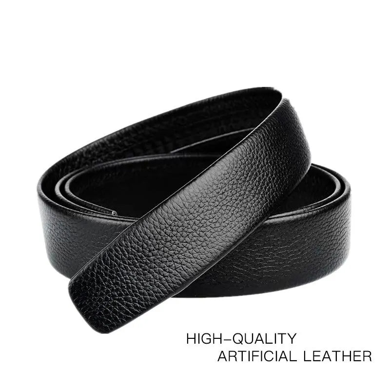 Business Mens PU Leather Belt With Automatic Buckle 120cm