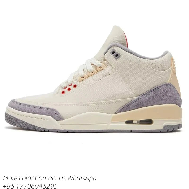 Designer 3 Shoes Sneakers 3 Blue Mens Womens 3s Black Cement Lvory Fear Pack Shoe Midnight Navy Woman Brown shoes