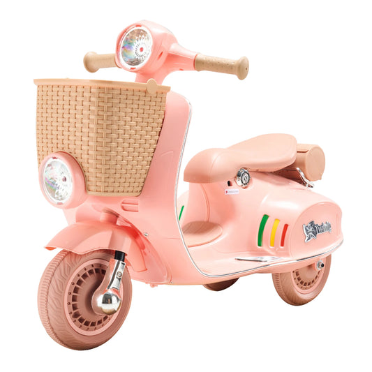 SucceBuy Kids Ride On Motorcycle 6/12V Battery Powered Electric Motorcycle Trike with Speed 2mph Ride on Toys for Children Gifts