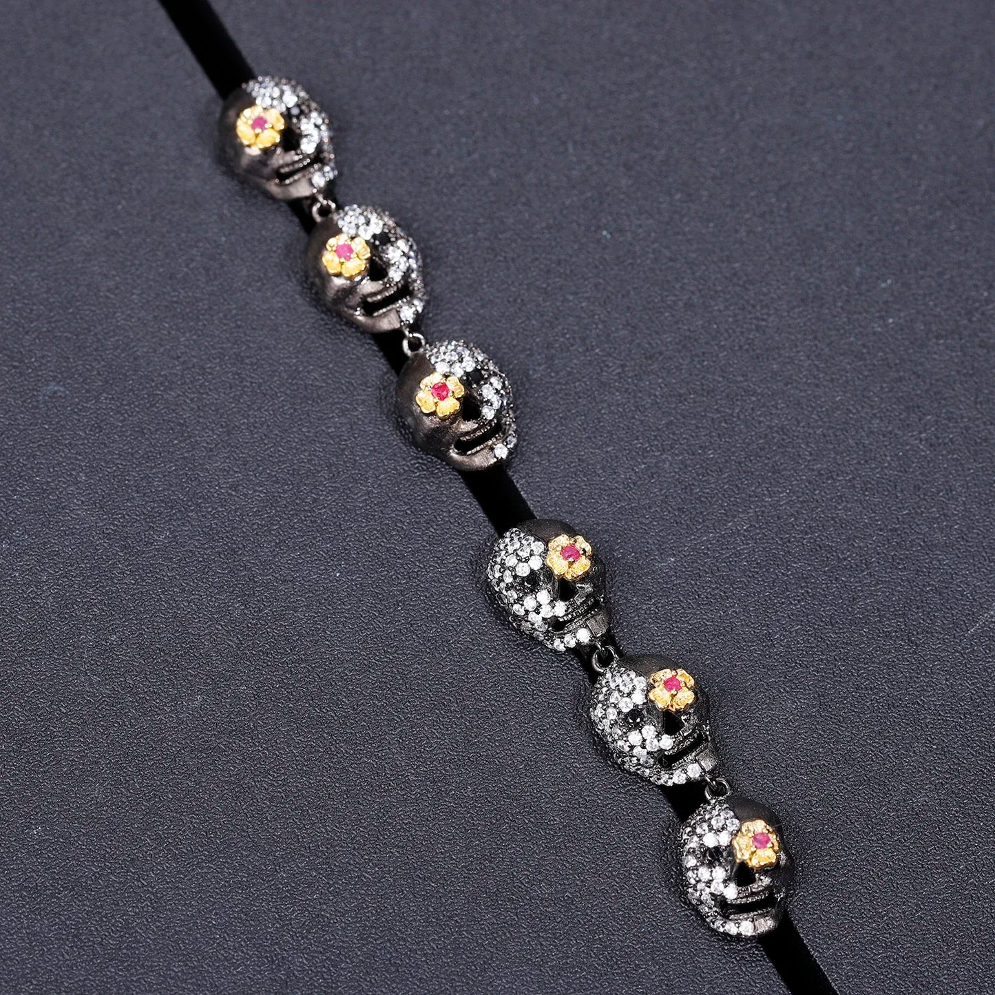 Gems Ballet Skull Sword Earrings 925 Sterling Silver Gothic