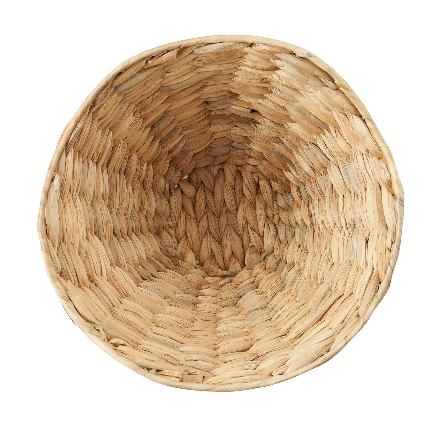 10 Inches Round Scalloped Woven Natural Water Hyacinth Decorative Bowl