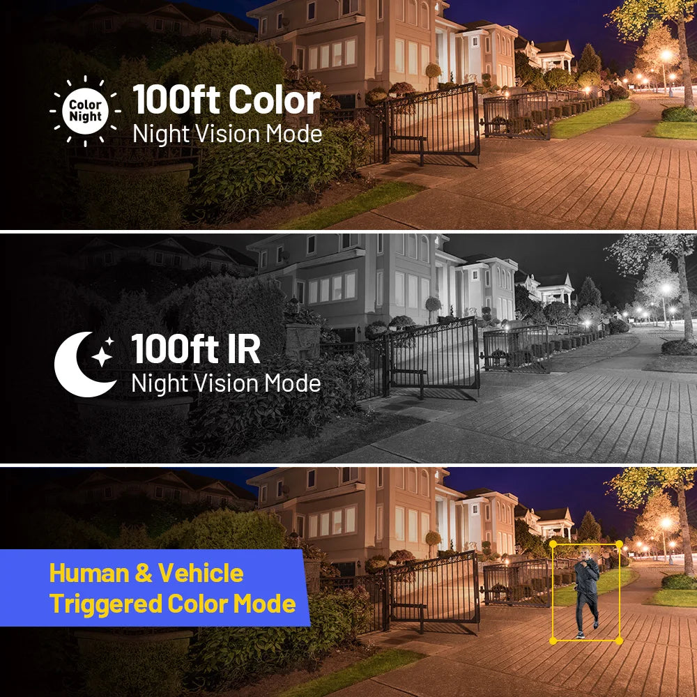 Annke 12MP HD IP Security Camera Poe 6K Dual Light Audio Fixed Bullet Camera Human Vehicle Detection 256G SD Storage ONVIF IP67