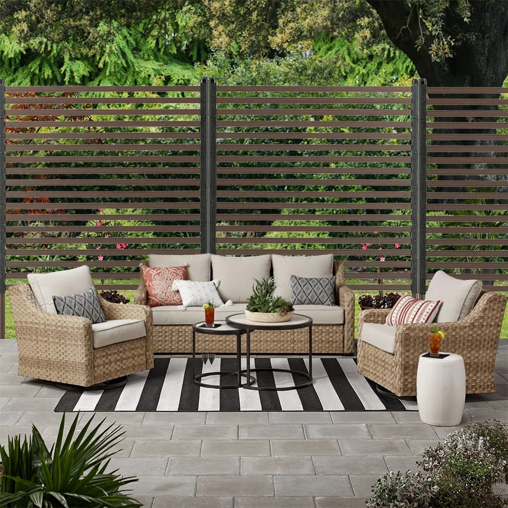 3 Ft Wide 4 Ft High PE Coated Metal Privacy Fence Outdoor