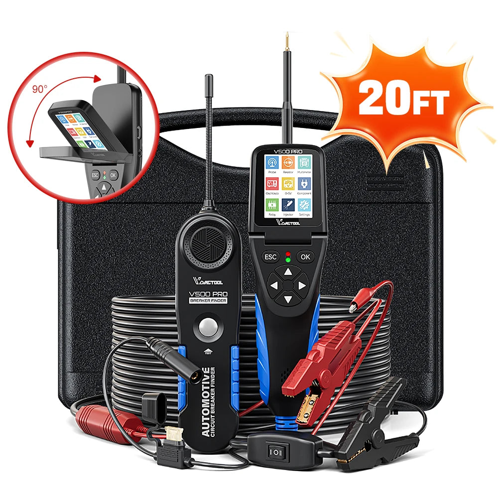 VDIAGTOOL V500PRO Car Circuit Tester 9V-30V Automotive Power Circuit Probe Tester Car Electrical Diagnostic Tool with 20FT Cable