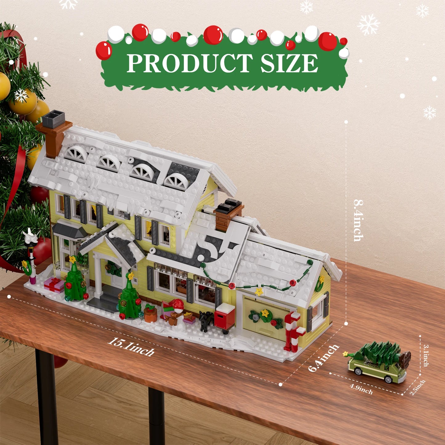 Christmas Snow Village Building Set With Clark Car 1484pcs