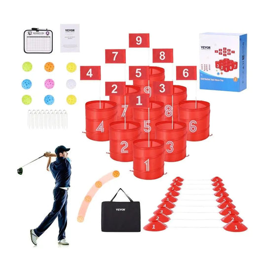 Backyard Golf Game 9 Hole Portable Outdoor Bucket Design for kids & Adults