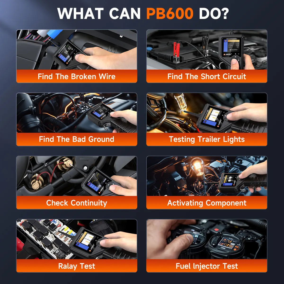 ANCEL PB600 Car Electric Circuit Tester Power Probe Relay Fuel Injector Tester Car Battery Tester Rleay Test Electrical Tool