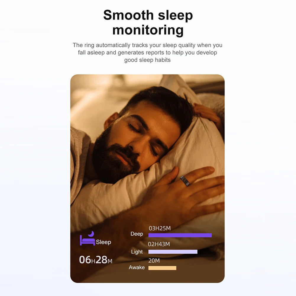 R02 Smart Ring Heart Rate Tracker 5.0 Bluetooth-Compatible Blood Oxygen Tracker Multi-sport Modes Wearable for Android for IOS