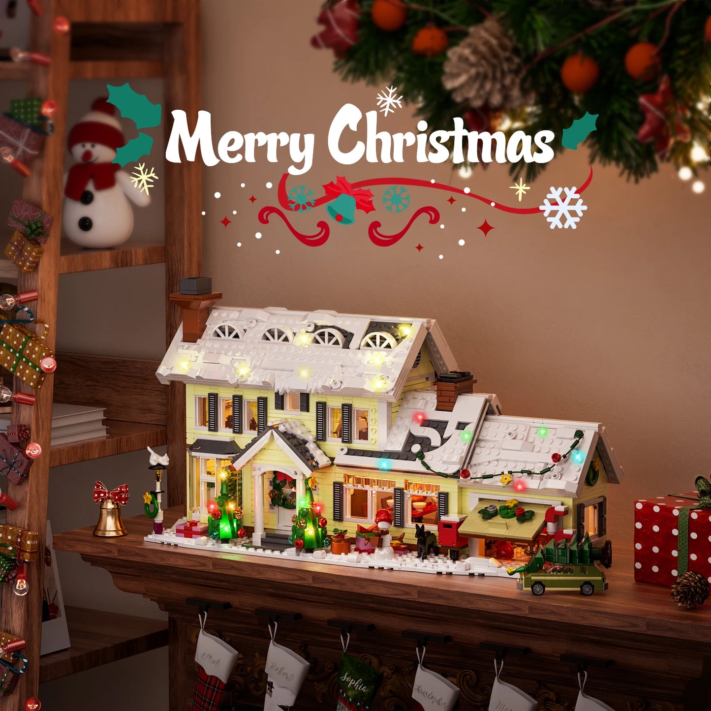 Christmas Snow Village Building Set With Clark Car 1484pcs