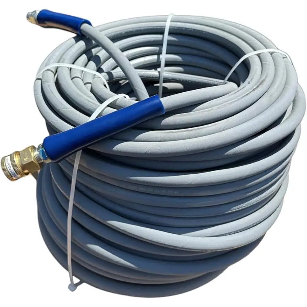 AHS295 Pressure Washer Hose 3/8" x 200' Quick Connect Non-Marking Vinyl Bend Restrictors 250°F Commercial Grade 1-Wire 4200 PSI