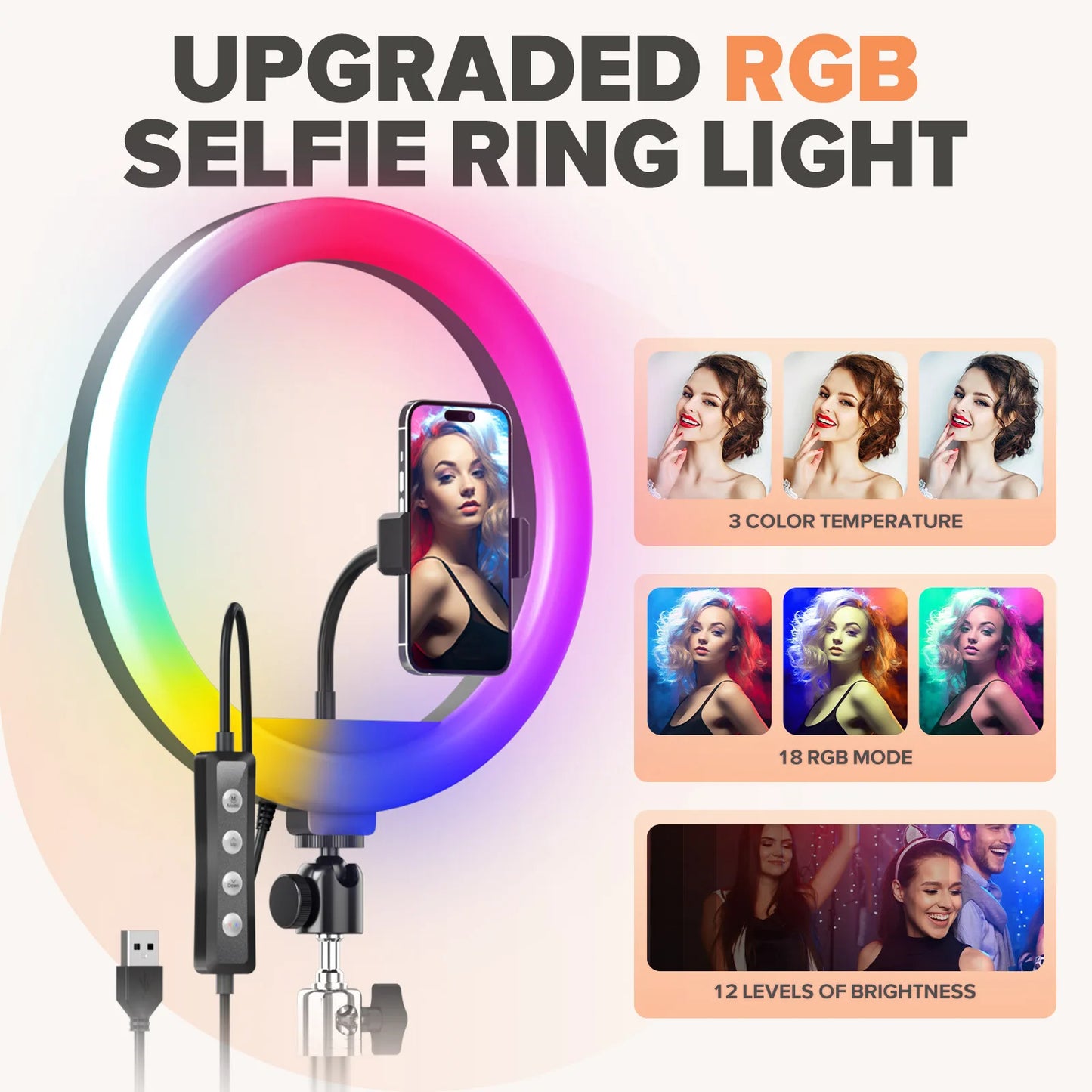 360 Photo Booth With RGB Ring Light App Control Christmas
