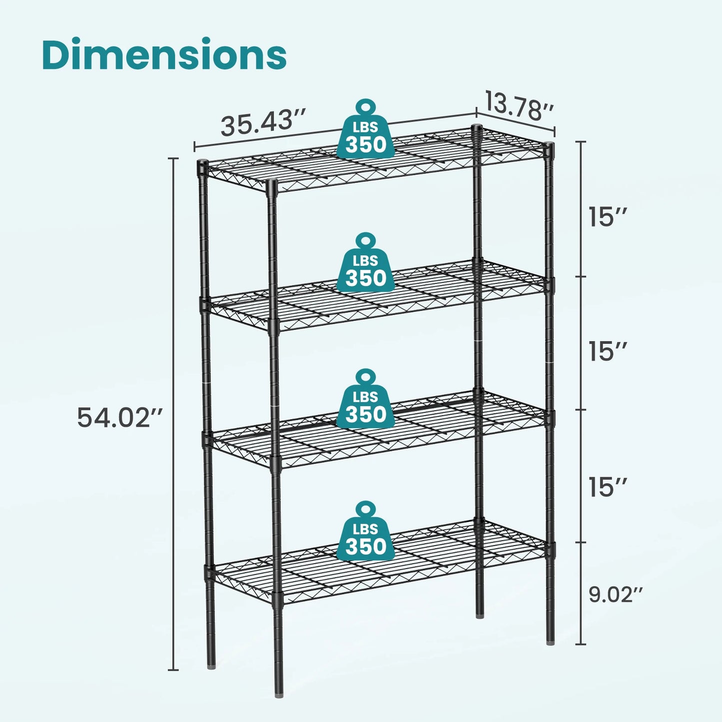 JHK 3-5 Tier Storage Bookshelf Adjustable Metal Wire Racks Heavy Duty Standing Shelf Organizer for Living Room and Kitchen