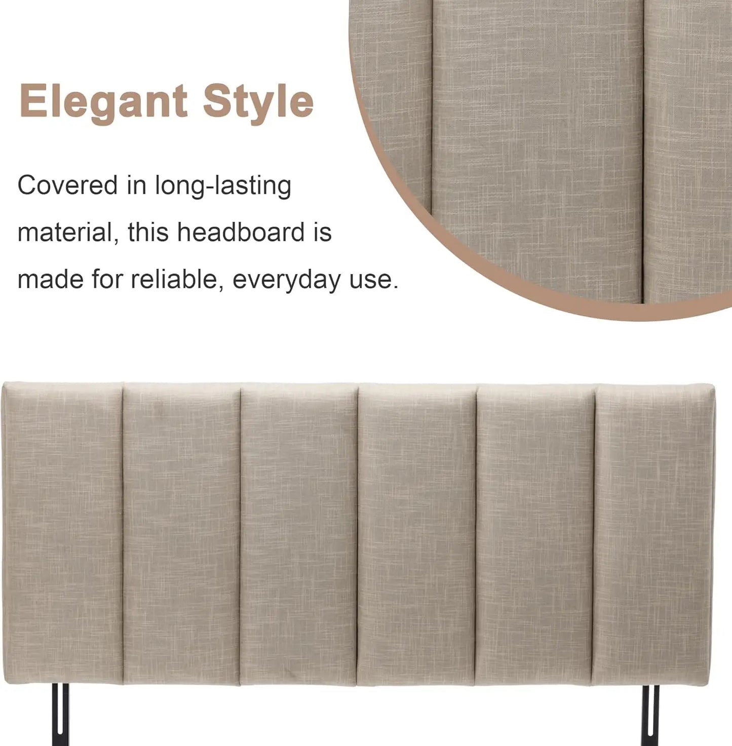 Upholstered Headboard Foldable King Size Headboards Eastern King/California King Linen Panel with Height Adjustments