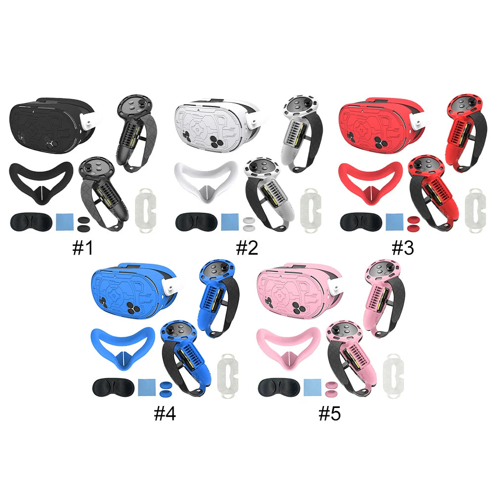 7Pcs VR Accessories Anti-Fall for Meta Quest 3S VR Protective Accessories Set VR Face Cover Controller Grips Cover Joystick Caps