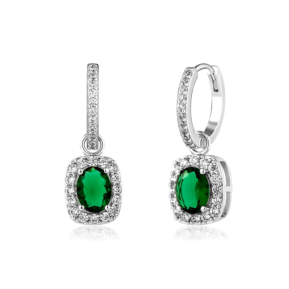 Topgrillz Nano Emerald Stud Earrings Cute Romantic Jewelry