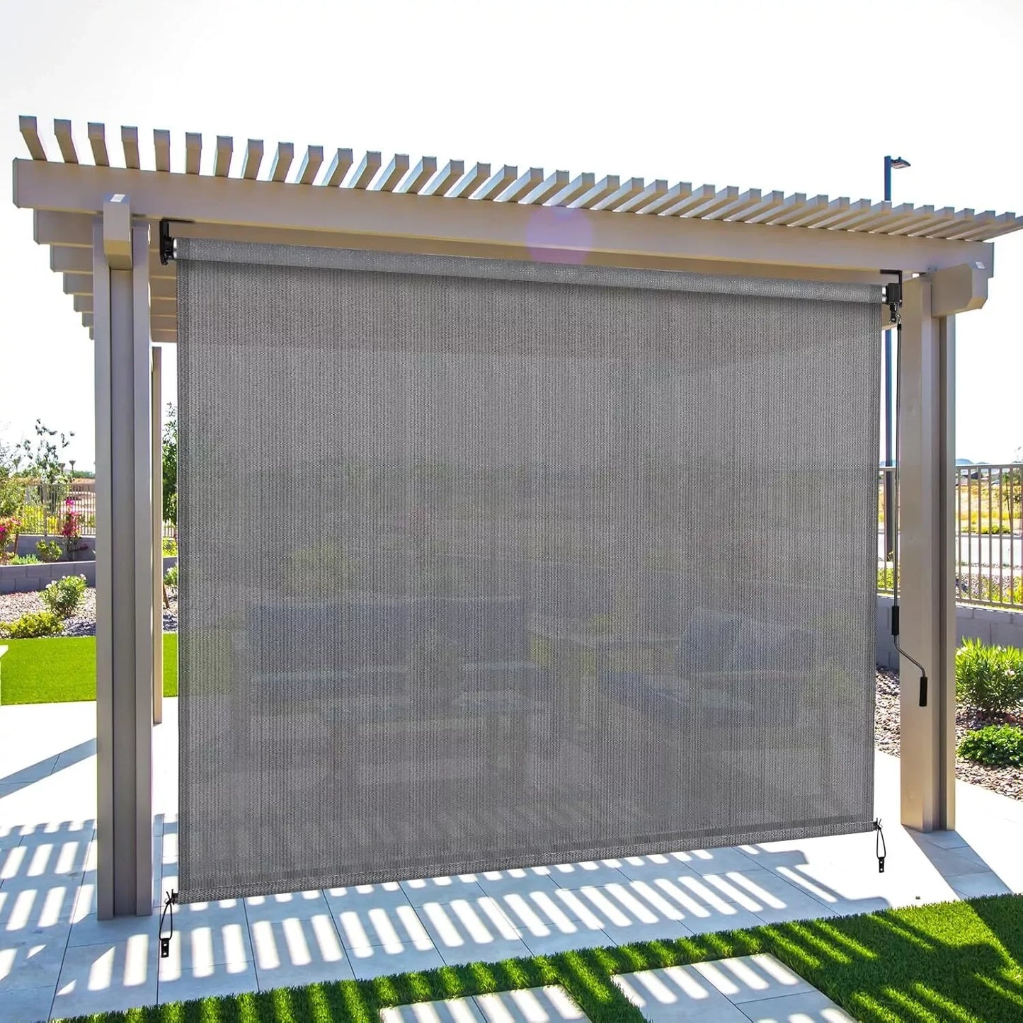 Cordless Patio Sun Shade 6 And 8 Ft Privacy Screen