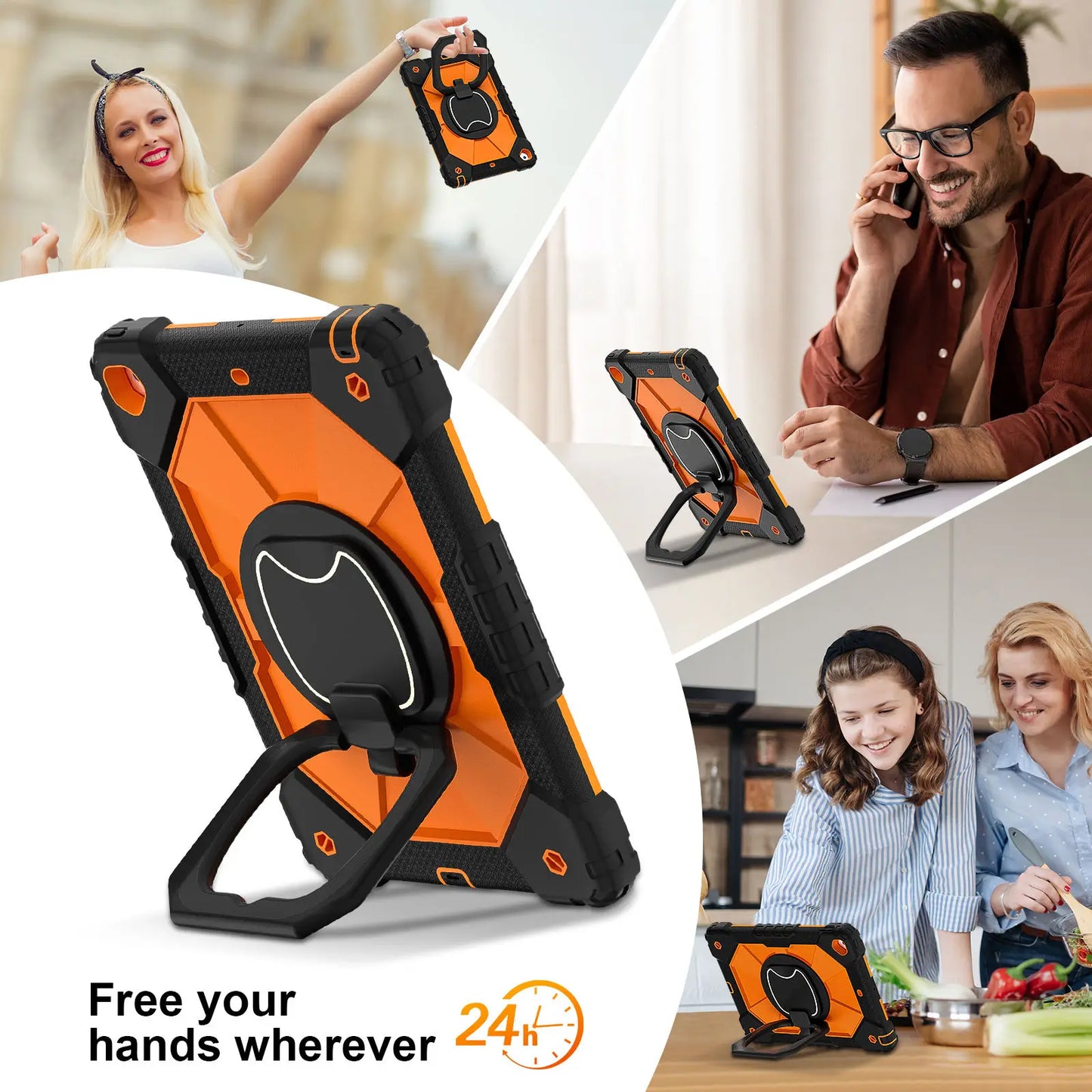 for iPad 5th/6th/7th/8th/9th/10th 2022 Air 4/5 Pro 11 Pro 9.7 Case with Pencil Holder with 360 Rotating Foldable Stand Cover