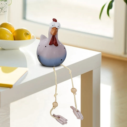 Big-eyed Chicken Creative Sculptures Craft Handicraft Long Feet Art Sculptures Waterproof Perfect Gifts for Outdoor Indoor Yard