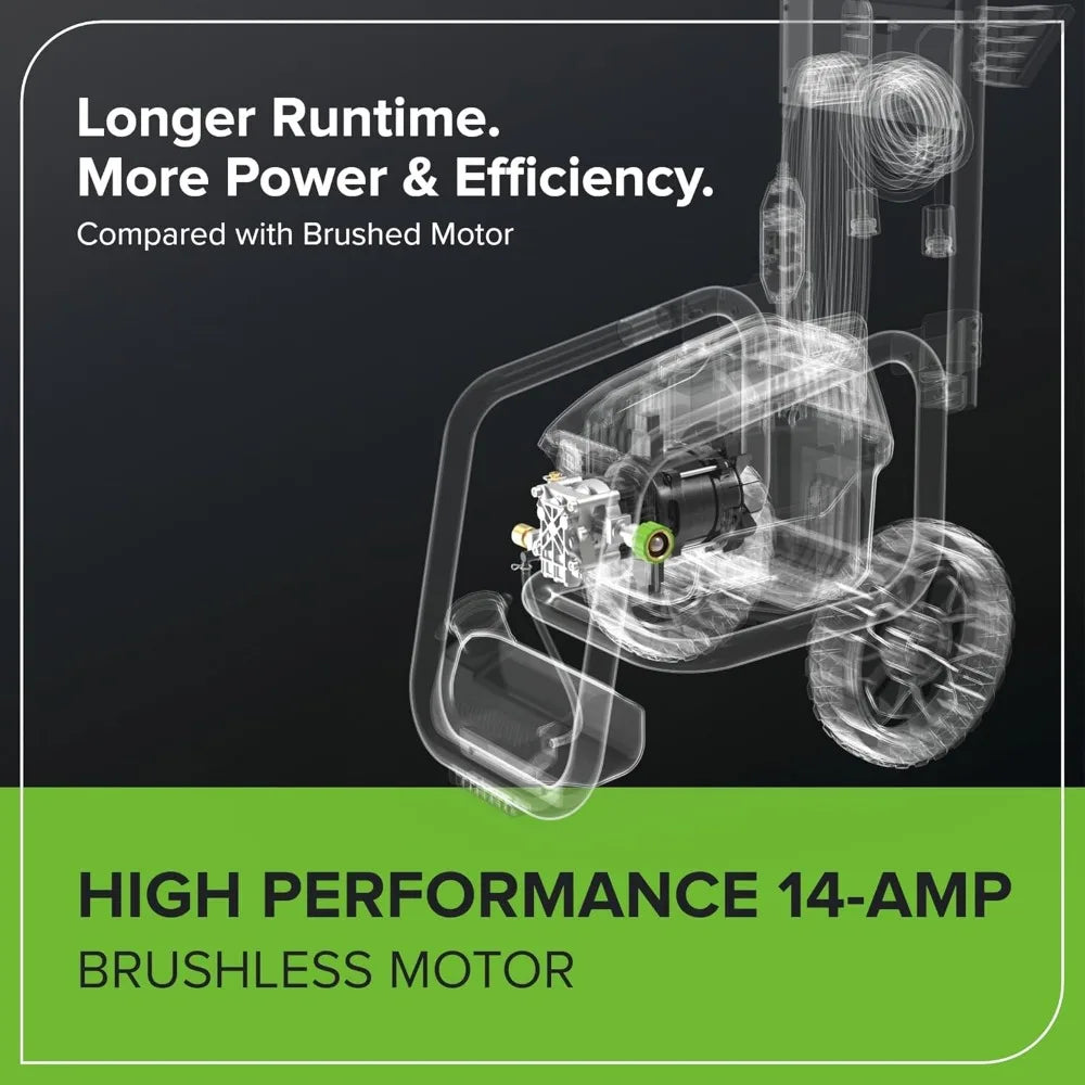 Certified 2300 PSI Electric Pressure Washer with 2.3 GPM Max and 1.2 GPM Flow Rate - Foldable Handles, Durable Steel Constructio