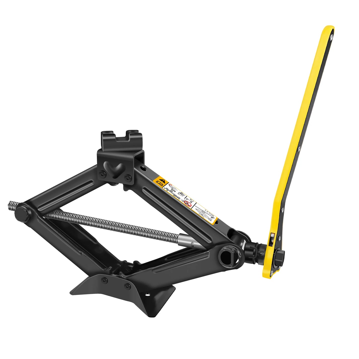 2 Ton Car Scissor Jack with Effort Saving Wrench, Carbon Steel, 10.5cm to 38.5cm Lifting Range, Compact and Easy to Store