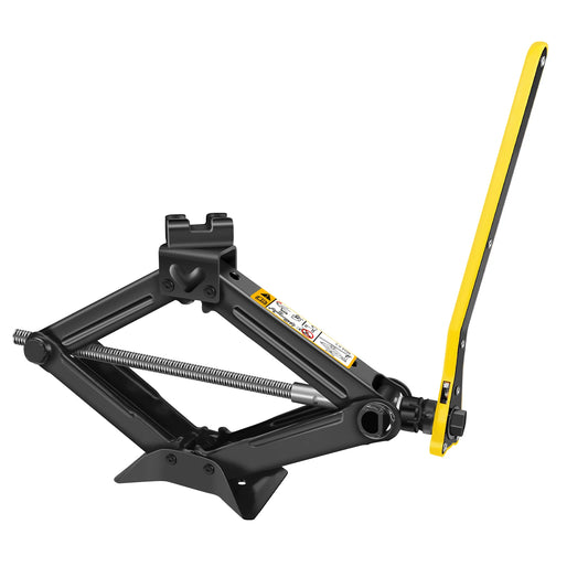 2 Ton Car Scissor Jack with Effort Saving Wrench, Carbon Steel, 10.5cm to 38.5cm Lifting Range, Compact and Easy to Store