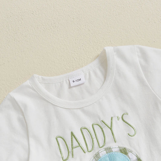 Cute Toddler Boy Summer Clothes Set with Embroidered T-Shirts and Plaid Shorts for a Stylish Look in Hot Weather