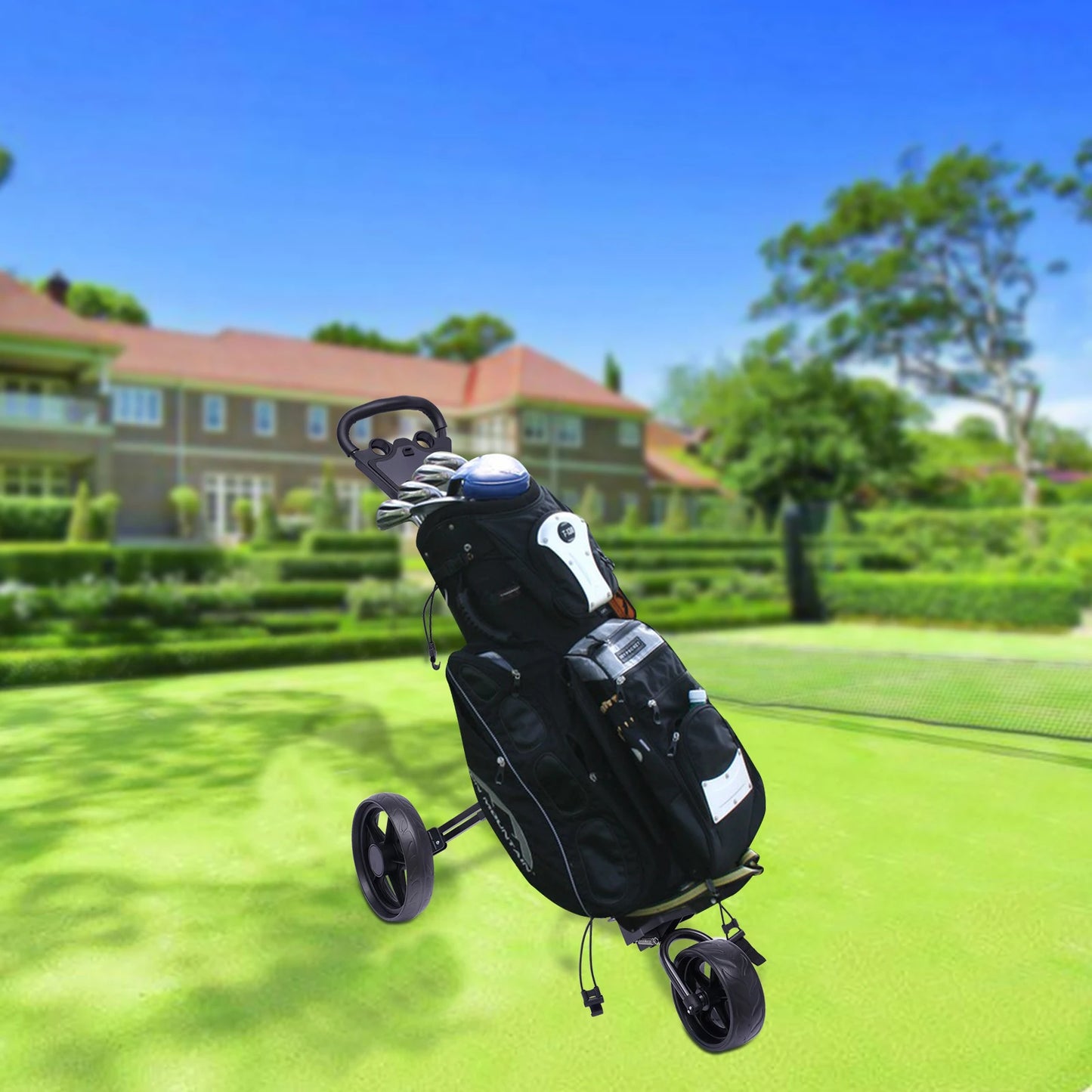 3-wheel Foldable Golf Push Cart Golf Cart Frame Folfing Troller