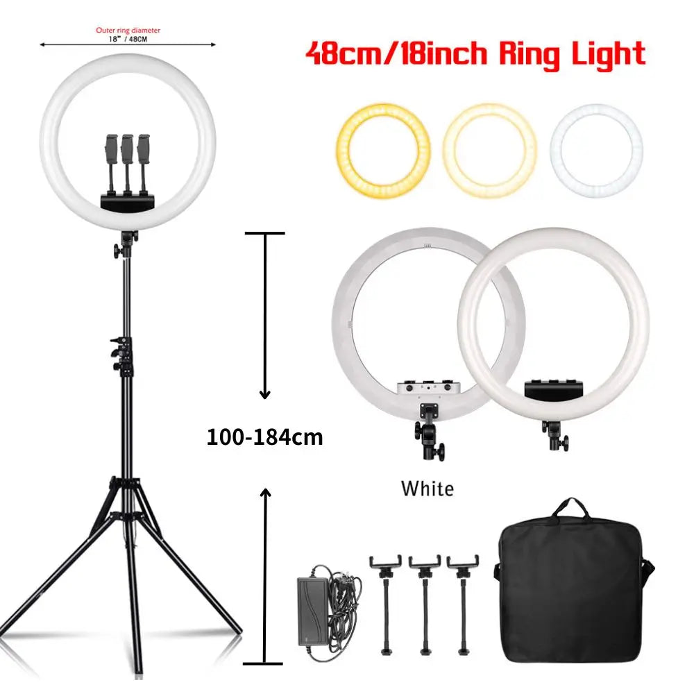 18 Inch LED Ring Light Kit With Stand For YouTube Makeup