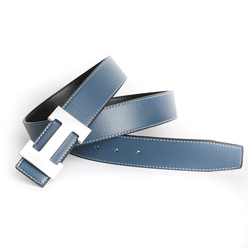 Red Luxury Designer Brand Cowhide H Belt Men High Quality Women Genuine Real Leather Dress Cowhide Strap for Jeans Waistband