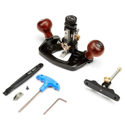 KM-17 Pro Router Plane Die Steel Body Adjustable Fence with CAM Lock Depth Stop Dual Blade 1/2inches width For Fine Tuning