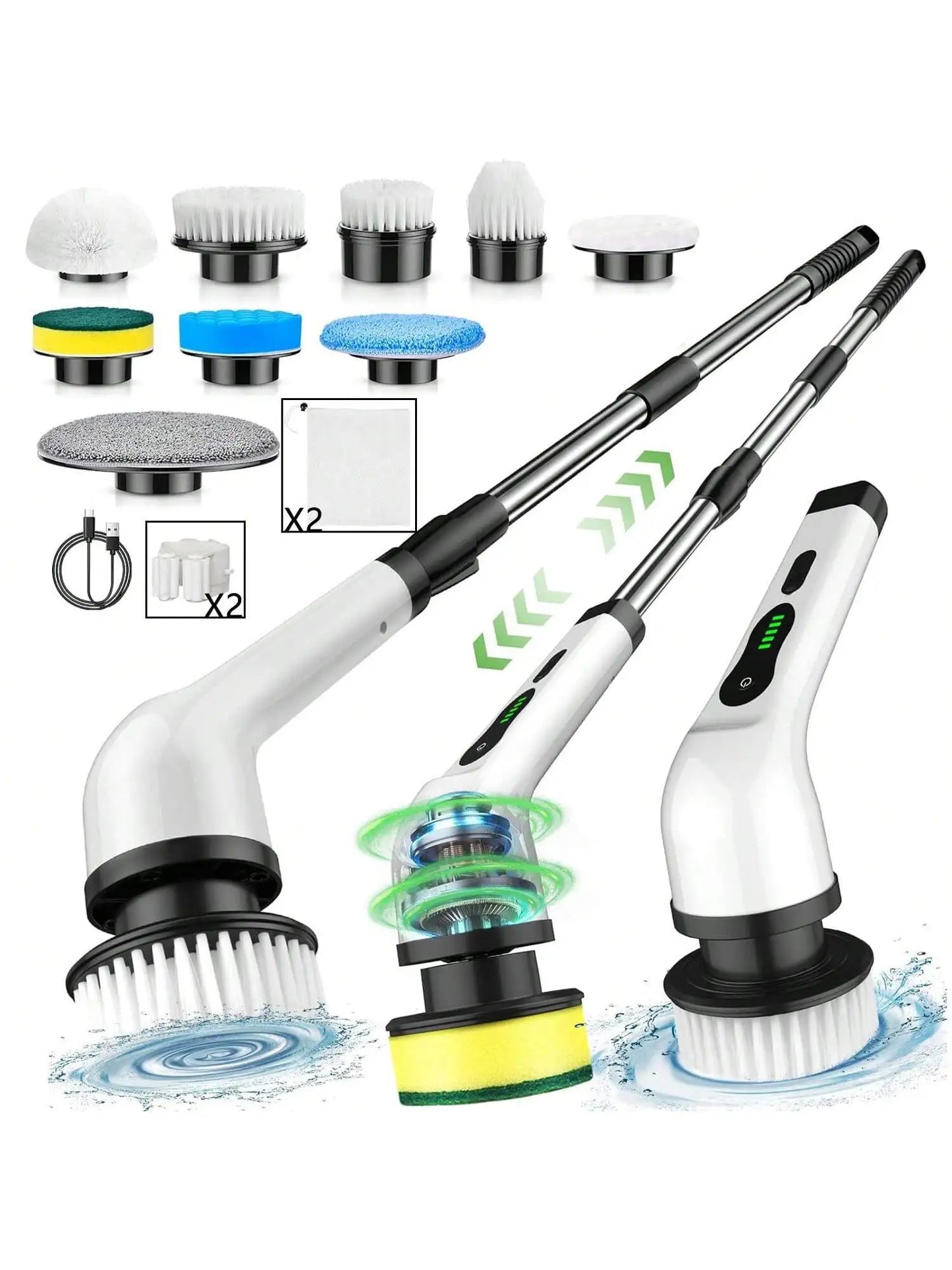 9-in-1 Electric Cleaning Brush Electric Spin Cleaning Scrubber Electric Cleaning Tools Parlour Kitchen Bathroom Cleaning Gadgets