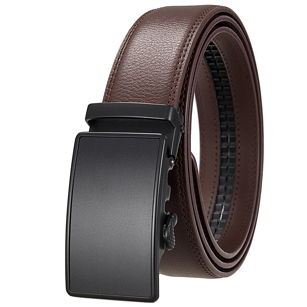 Famous Brand Belt Male Designer Automatic Buckle Genuine Leather Men Belt  Luxury Belts for Men 3.5cm New Black Brown Plus Size