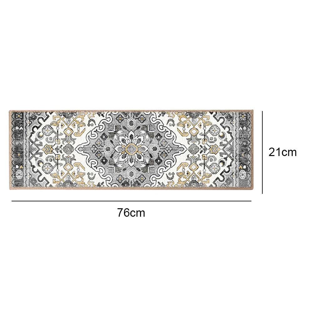 15Pcs Soft Stair Stepping Mat 21x76cm Self-Adhesive Non-slip Bohemian Indoor Stair Carpet Mat Protector Rug for Pet Kids Elder