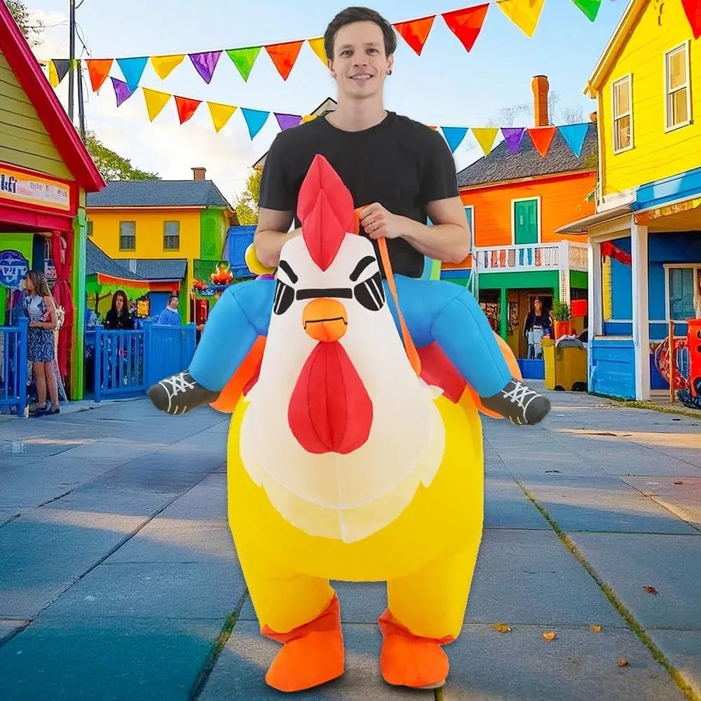 Inflatable Chicken Costume Adult Inflatable Costumes Women Men Ride On Rooster Costume Fancy Funny Chicken Blow up Costumes