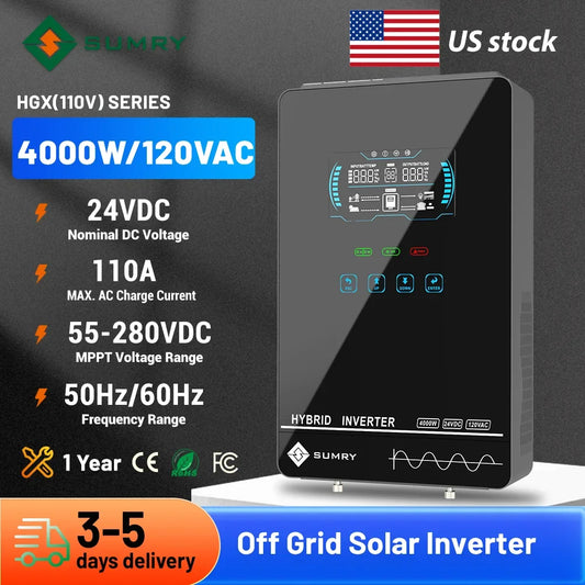 Sumry 4KW 120V Off Grid Inverter Pure Sine MPPT Charger